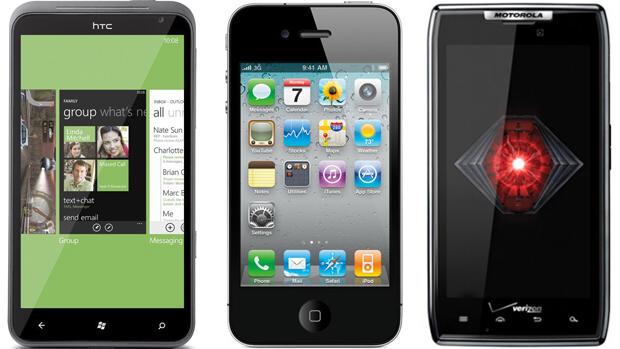 Smartphones da HTC, Apple e Motorola