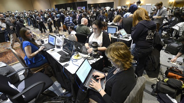 Jornalistas durante a conferência que antecede a feira de eletrônicos de Las Vegas CES 2013