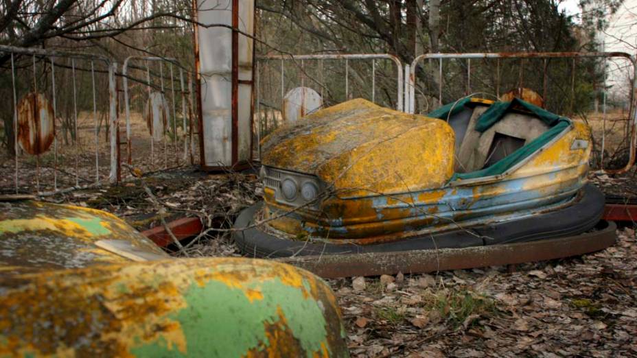 Parque de diversões abandonado na cidade de Pripyat, Ucrânia