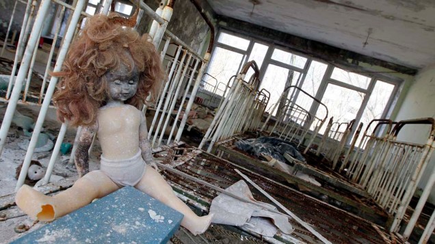 Creche abandonada na cidade de Pripyat, Ucrânia