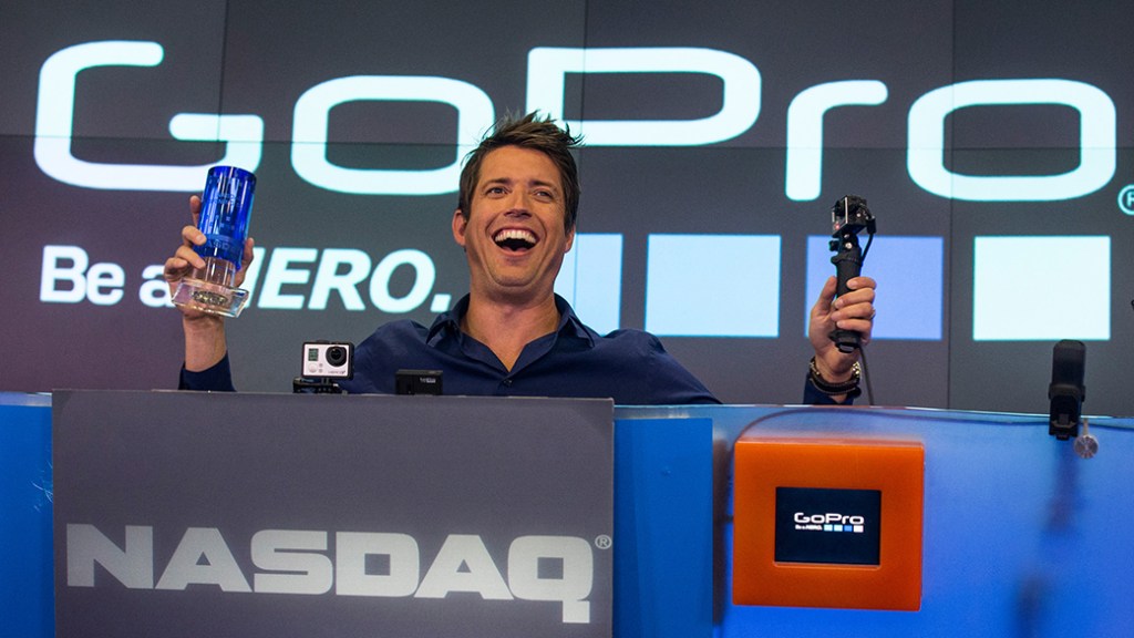 Nick Woodman, fundador e CEO da GoPro, durante abertura de capital da empresa na Nasdaq