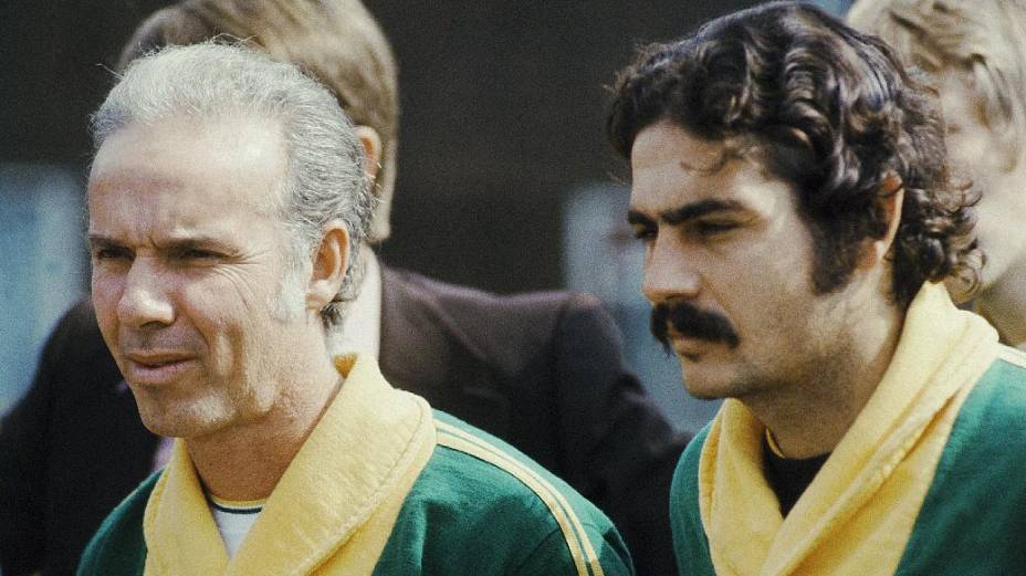 Com o técnico Zagallo, na Copa de 1974, na Alemanha