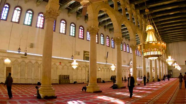 Interior de mesquita em Damasco, Síria
