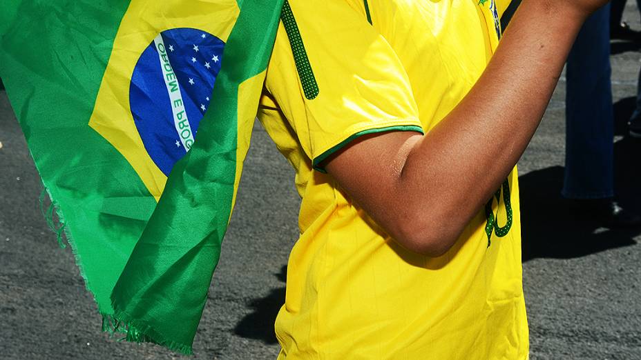Torcida comparece para acompanhar a Seleção Brasileira na sua estréia na Copa das Confederações, em Brasília
