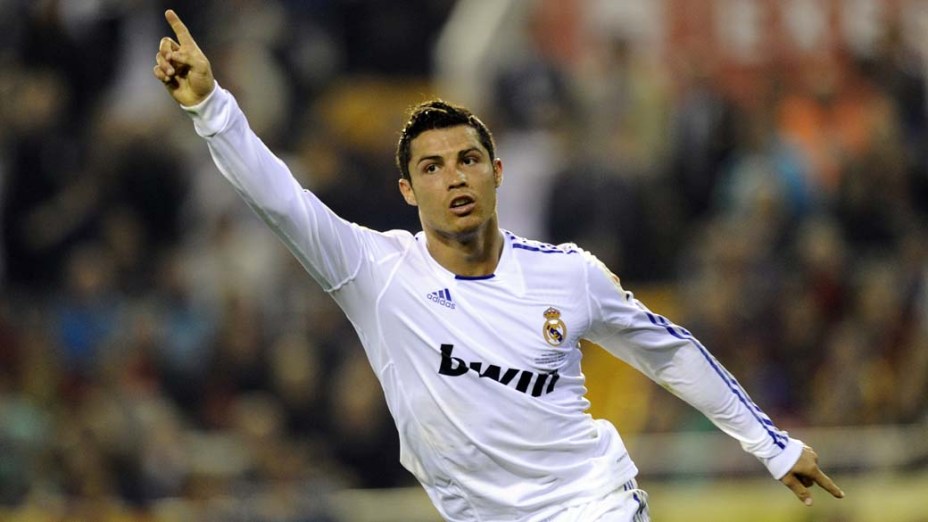 Cristiano Ronaldo comemora gol do título da Copa do Rei de 2011, Valência