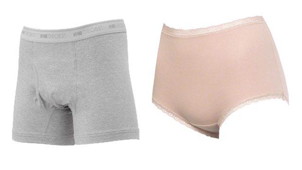 Peças de roupa íntima da linha Deoest, criada pela empresa japonesa Seiren