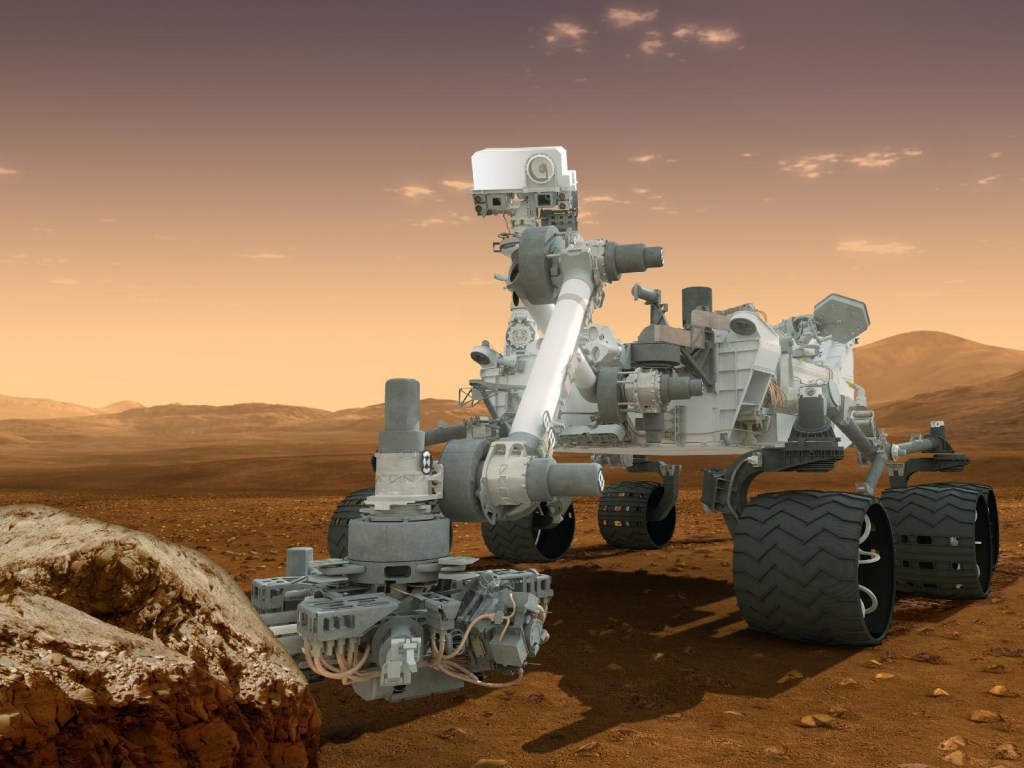 O jipe Curiosity é o maior já lançado a Marte. Tem uma tonelada e custou 2,5 bilhões de dólares