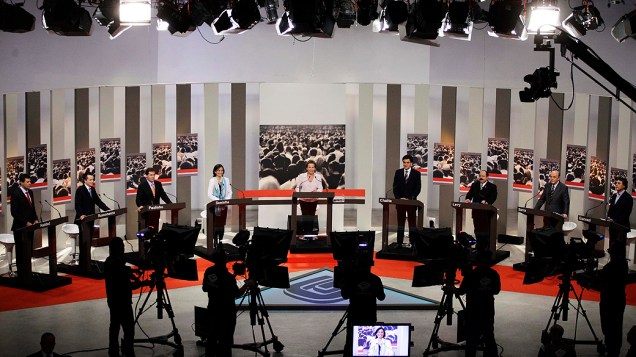 Candidatos à prefeitura de São Paulo participam de debate TV Gazeta, em 24/09/2012