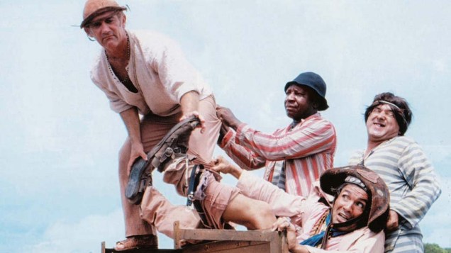 Renato Aragão, Mussum, Zacarias e Dedé Santana no filme "O Cangaceiro Trapalhão", 1983