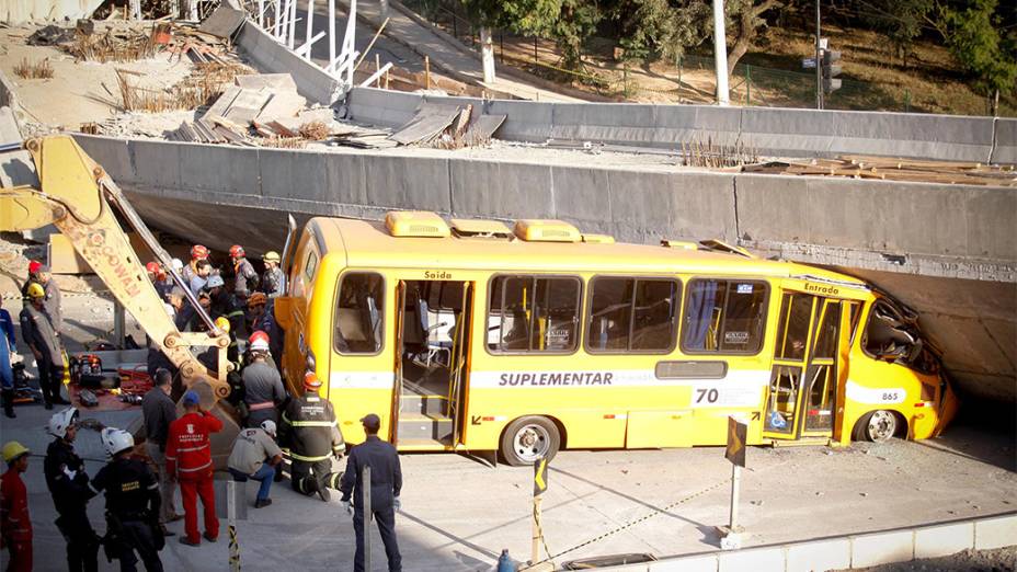 <p>Viaduto em obras desaba na Avenida Pedro I, em Belo Horizonte</p>