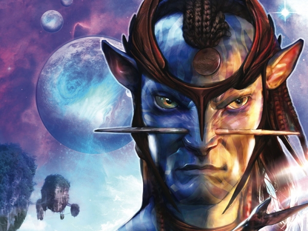 Detalhe da capa da revista em quadrinho de 'Avatar'