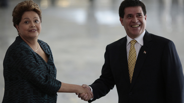 Dilma e o presidente paraguaio, Horacio Cartes, em Brasília