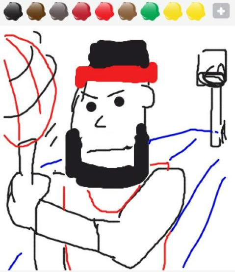 A representação do jogador de basquete LeBron James, por Taylor Carvalho no Draw Something