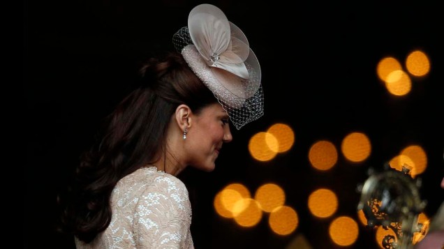 A duquesa de Cambridge, Kate Middleton, antes de ação de graças em comemoração ao jubileu de diamante da rainha em Londres