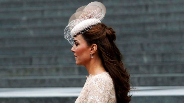 A duquesa de Cambridge, Kate Middleton, após ação de graças em comemoração ao jubileu de diamante da rainha em Londres