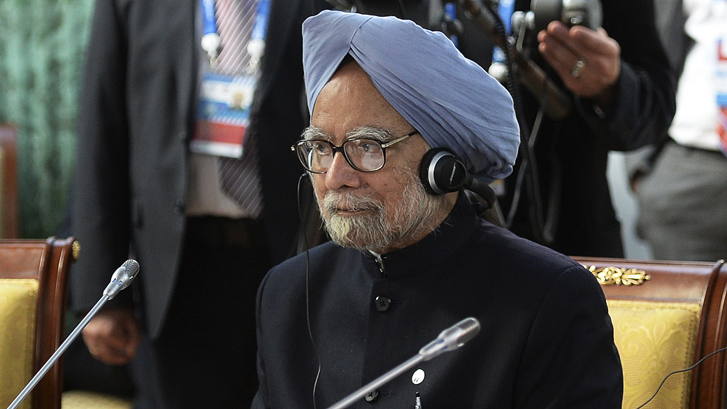 Primeiro Ministro indiano Manmohan Singh durante reunião na cúpula do G20, em Strelna perto de São Petersburgo, Rússia