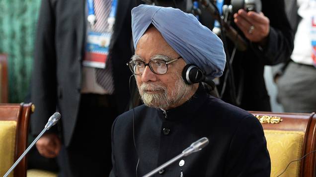 Primeiro Ministro indiano Manmohan Singh durante reunião na cúpula do G20, em Strelna perto de São Petersburgo, Rússia