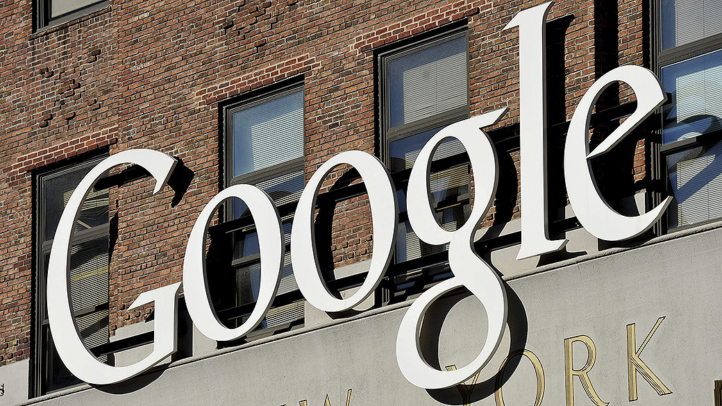 Logo do Google no escritório da empresa em Nova York