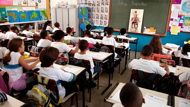 Sala de aula de escola estadual do Rio de Janeiro