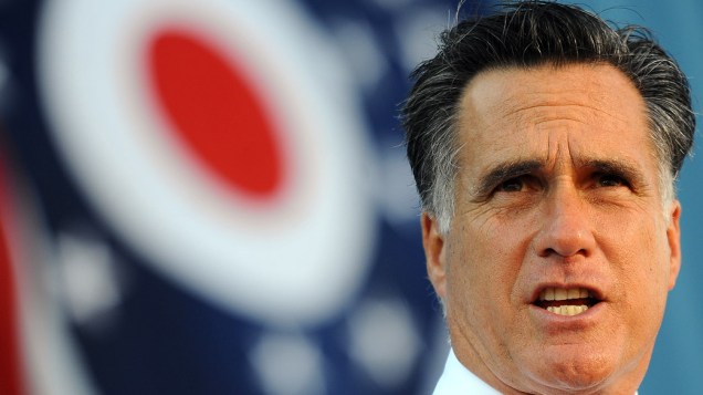 Mitt Romney durante comício em Worthington, Ohio