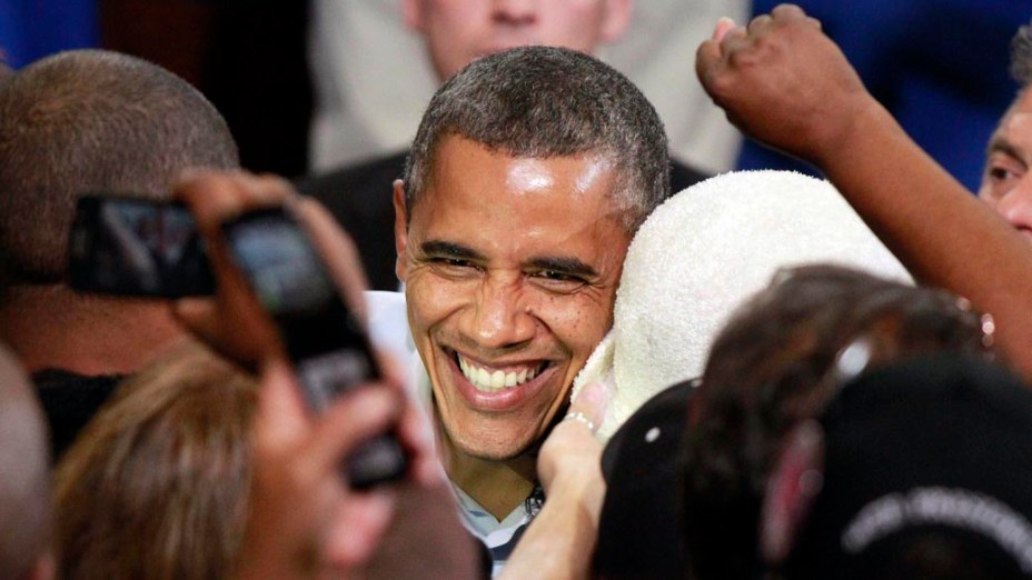Barack Obama durante campanha em Lima, Ohio
