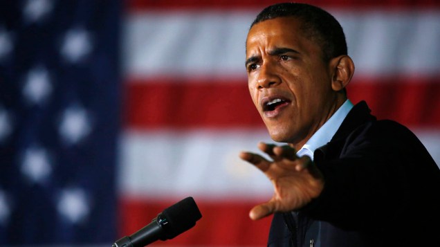 Barack Obama durante campanha em Hilliard, Ohio