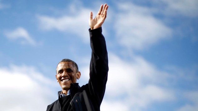 Barack Obama durante campanha em Concord, Estados Unidos
