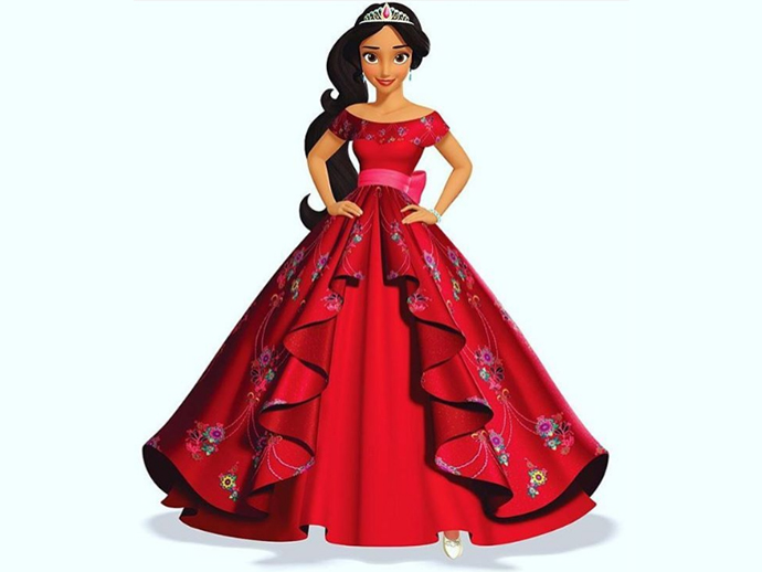 Vestido criado pela estilista brasileira Layana Aguilar para a primeira princesa de origem latina da Disney, Elena de Avalor