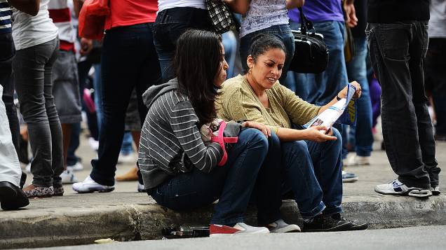 Estudantes antes do início da prova do Exame Nacional do Ensino Médio (ENEM) na Uninove, em São Paulo