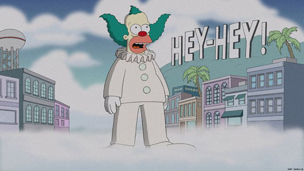 Palhaço Krusty anuncia seus planos de se aposentar do show business no primeiro episódio da 26ª temporada de Os Simpsons