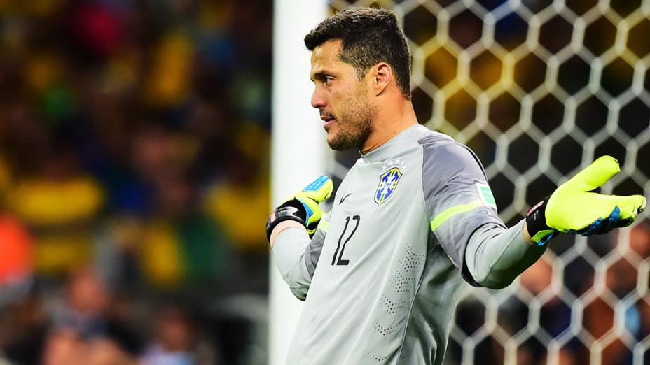 Júlio César reage ao gol da Alemanha no Mineirão, em Belo Horizonte