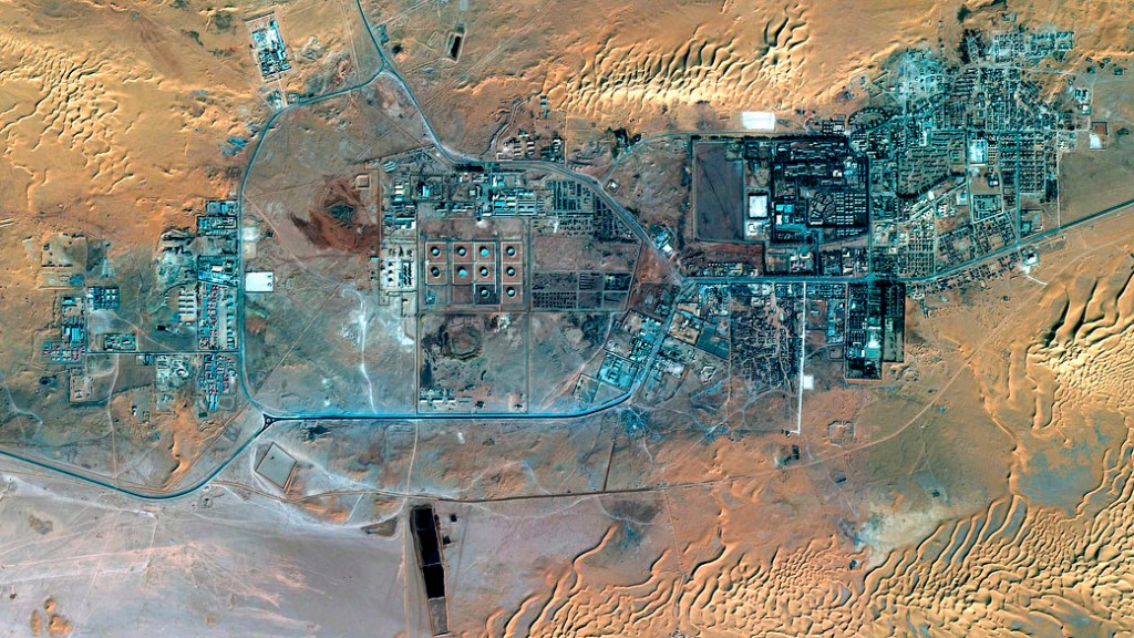 Imagem de satélite mostra a estação de gás de In Amenas, na Argélia