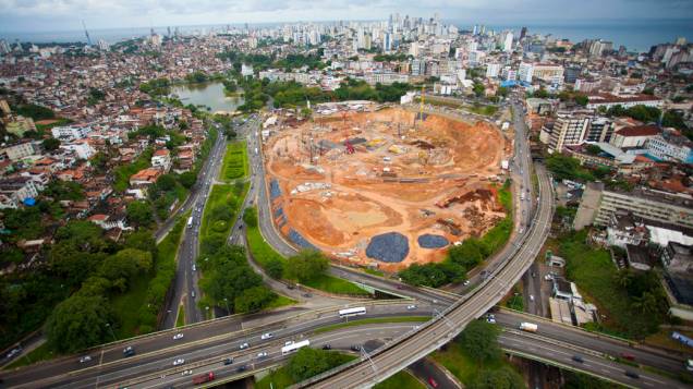Obras do estádio Arena Fonte Nova em Salvador (BA)
