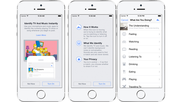 Facebook lança recurso que identifica música e programas de TV