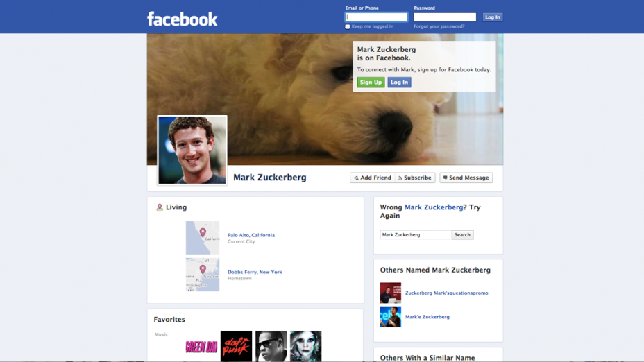 Interface do Facebook, com nova timeline