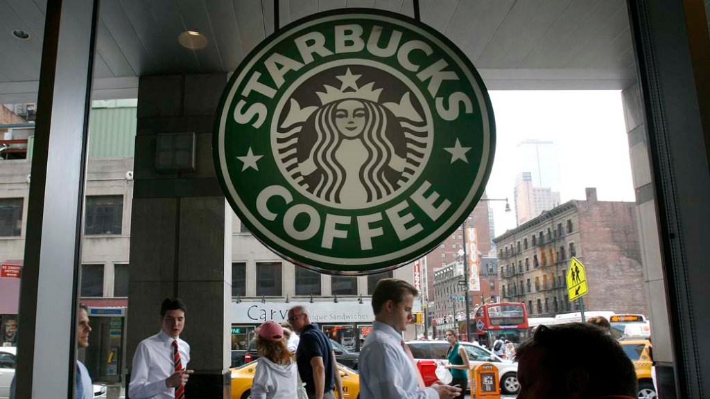 Fachada da loja do Starbucks de Nova York, nos Estados Unidos