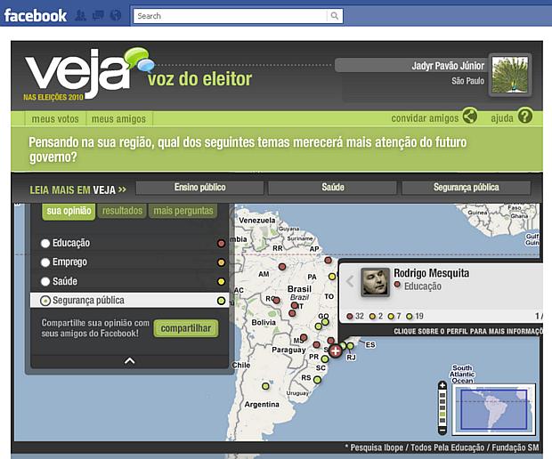 Facebook VEJA nas Eleições