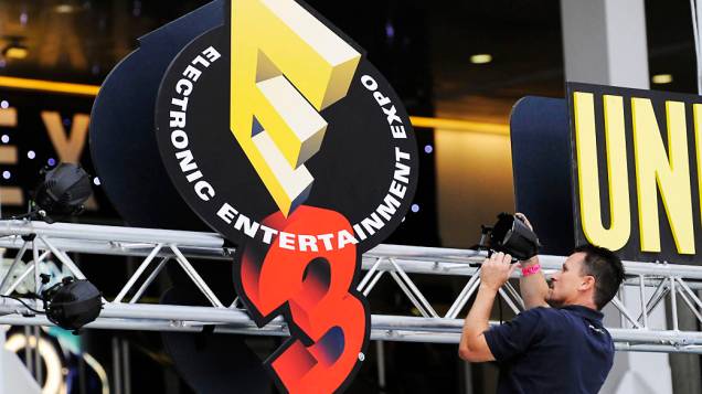 Los Angeles Convention Center, em preparação para a maior feira de games do mundo, a Electronic Entertainment Expo, mais conhecida como E3, em Los Angeles, Califórnia