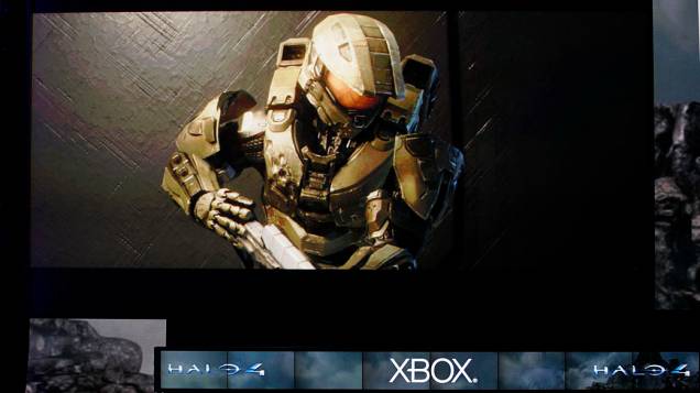 Cena da nova versão do game Halo, "Halo 4" durante coletiva de imprensa da Microsoft na E3 em Los Angeles