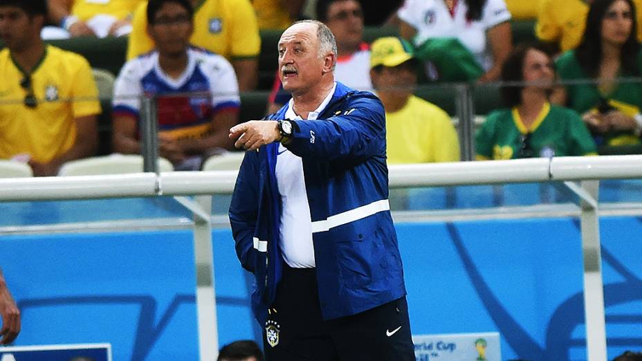 O técnico Luiz Felipe Scolari durante o jogo contra o México, em Fortaleza