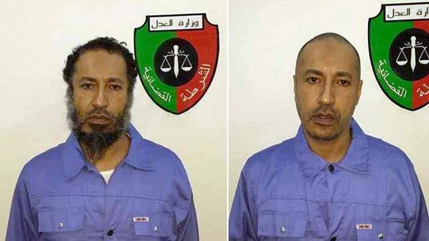 Fotos da polícia líbia mostra Saadi Kadafi antes e depois de ter a barba e o cabelo raspados na prisão