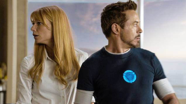 Gwyneth Paltrow e Robert Downey Jr. em cena do filme Homem de Ferro 3