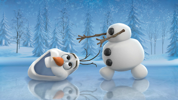 O boneco de neve Olaf, personagem da animação Frozen: Uma Aventura Congelante