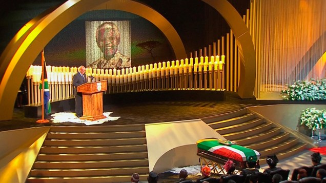 Zuma, presidente da África so Sul, faz discurso no funeral de Nelson Mandela