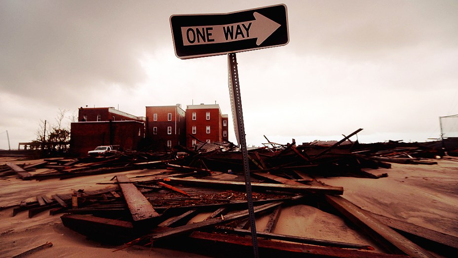A tempestade tem causado estragos na cidade de Atlantic City (Nova Jersey)