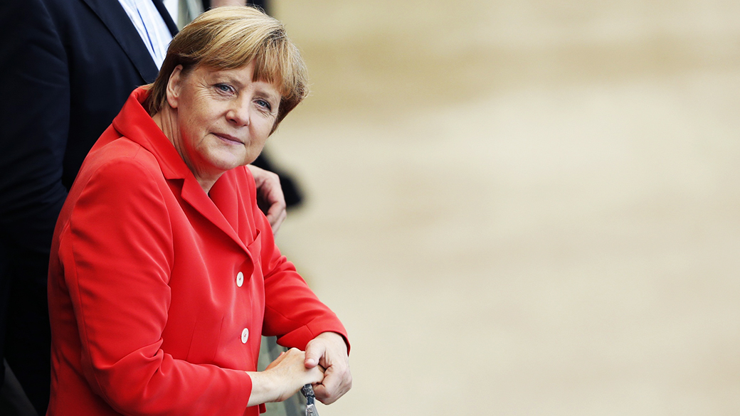 A chanceler da Alemanha, Angela Merkel, comparece ao jogo contra Portugal na Arena Fonte Nova, em Salvador