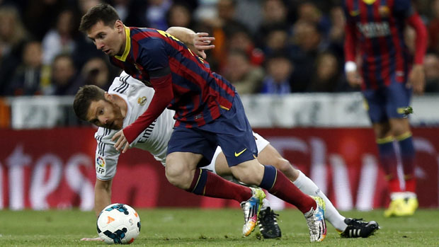 Messi durante partida contra o Real Madri, na Espanha