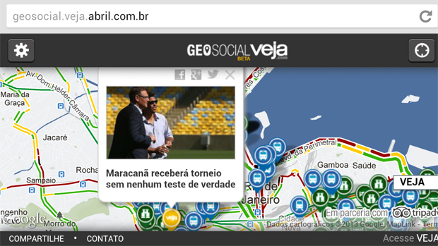 GeoSocial VEJA.com reúne informações do TripAdvisor, Foursquare, Twitter e Instagram