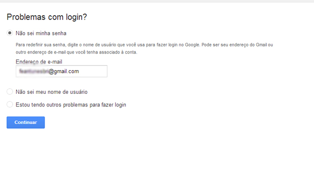 Como recuperar o nome de usuário ou a senha do Facebook, Gmail