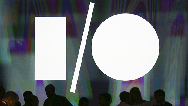 Logotipo do Google I/O no Moscone Center, em São Francisco